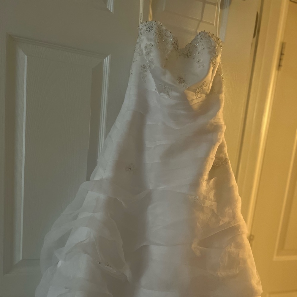 Organza drape dress sleeveless wedding gown